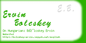 ervin bolcskey business card